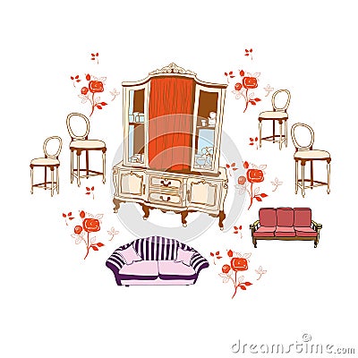 Vintage furniture Stock Photo